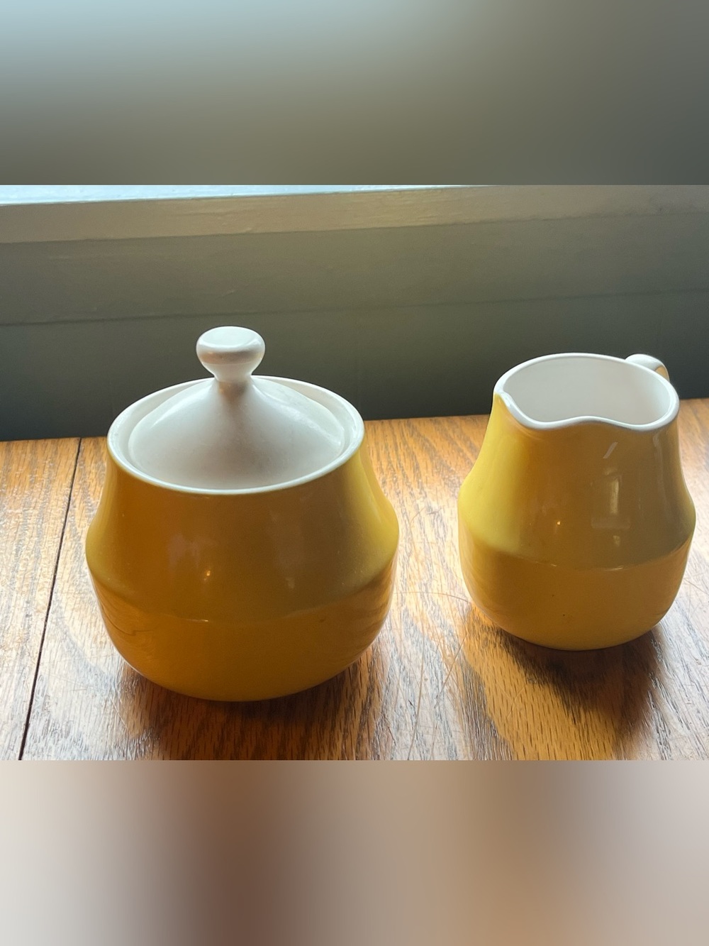 Vintage MCM 70’s Mikasa Yellow Sugar & Creamer Set Vibrant - 2257
